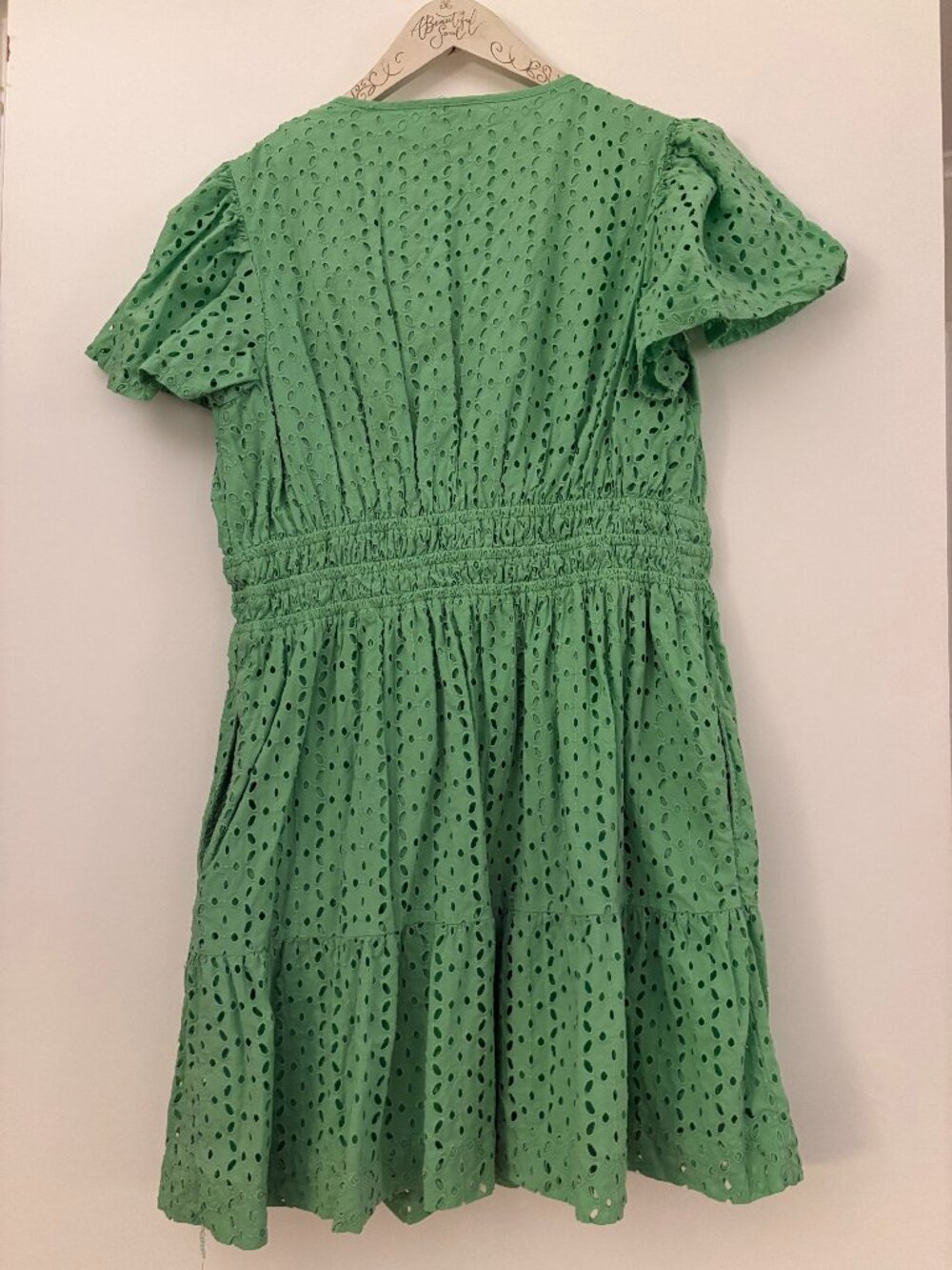 Crown & Ivy Green Eyelet Dress, Size Medium